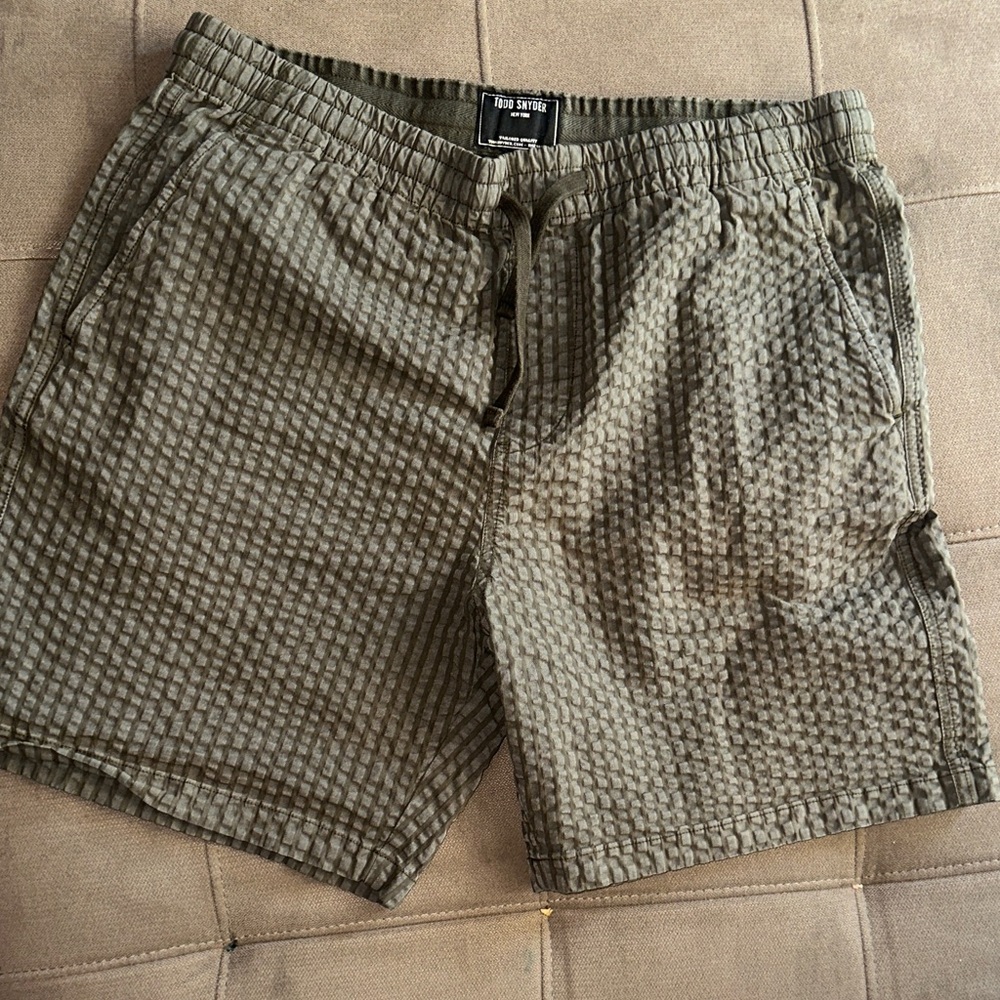 Todd Snyder Olive Waffle Knit Shorts Size Large